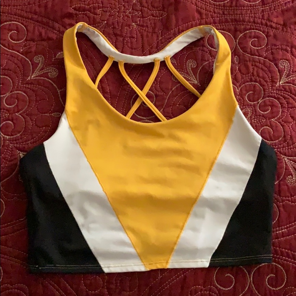Pink sports bra